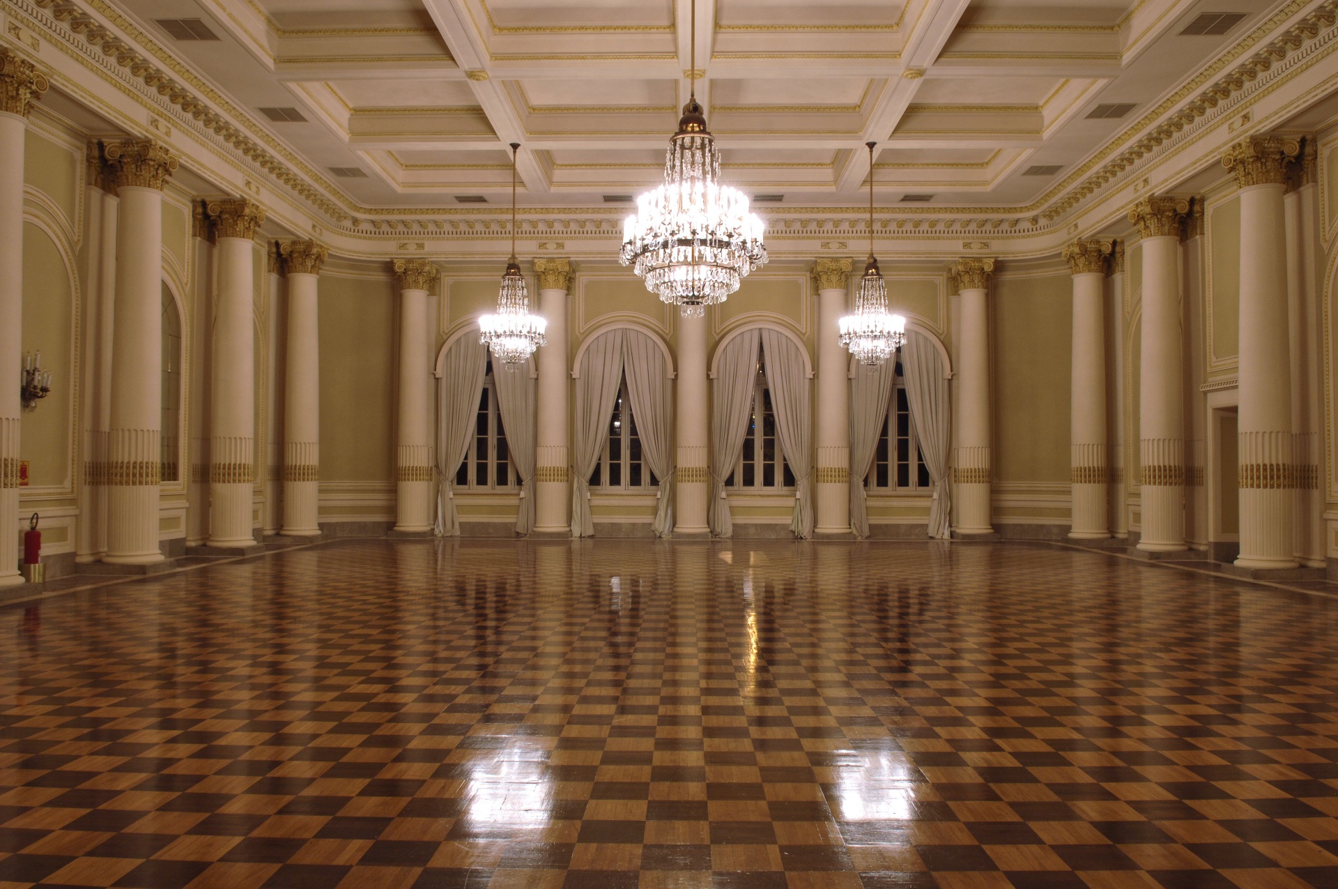 Polished marble ballroom floor