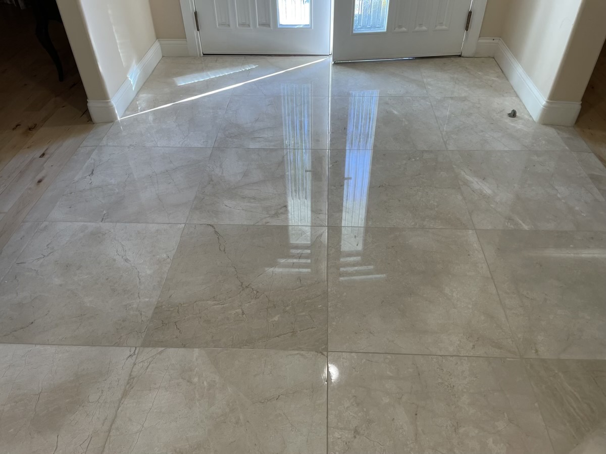 Marble entry foyer restoration – after